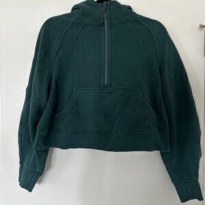 Lululemon Cropped Half‑Zip Hoodie Teal Green (small)